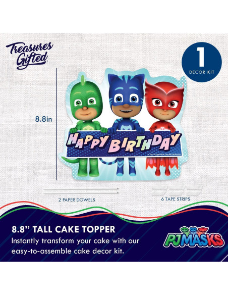 Decoraciones de Fiesta PJ Masks - Adorno Pastel y Cupcakes