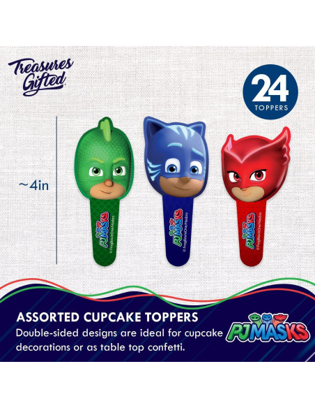Decoraciones de Fiesta PJ Masks - Adorno Pastel y Cupcakes