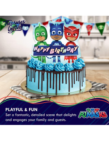 Decoraciones de Fiesta PJ Masks - Adorno Pastel y Cupcakes
