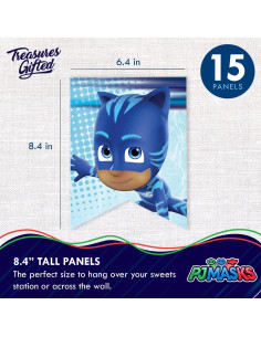 Banderín de Cumpleaños PJ Masks - Decoración Fiesta Infantil 2