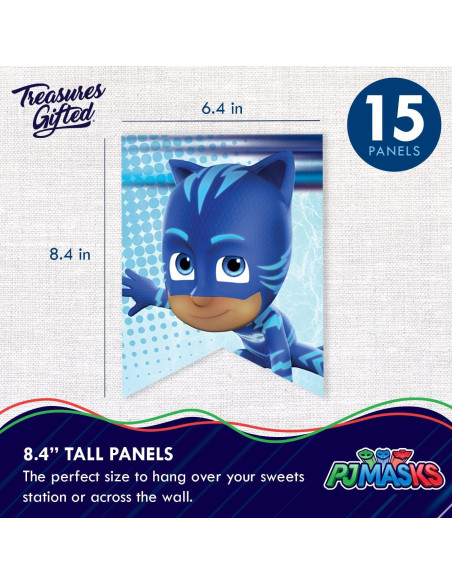 Banderín de Cumpleaños PJ Masks - Decoración Fiesta Infantil