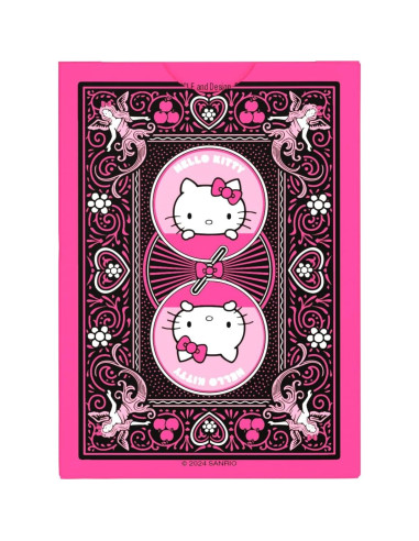 Baraja Hello Kitty Bicycle Negra y Rosa - 90.7g, 9.3x6.5cm