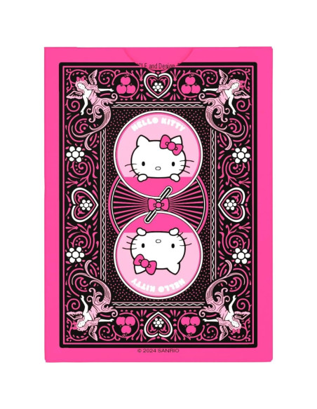 Baraja Hello Kitty Bicycle Negra y Rosa - 90.7g, 9.3x6.5cm