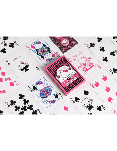 Baraja Hello Kitty Bicycle Negra y Rosa - 90.7g, 9.3x6.5cm