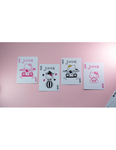 Baraja Hello Kitty Bicycle Negra y Rosa - 90.7g, 9.3x6.5cm