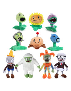 10 Peluches Zombies PVZ JHESAO 13-30 cm Suaves y Abrazables