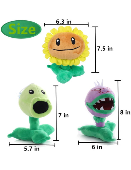 10 Peluches Zombies PVZ JHESAO 13-30 cm Suaves y Abrazables