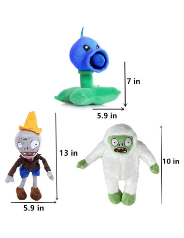 10 Peluches Zombies PVZ JHESAO 13-30 cm Suaves y Abrazables