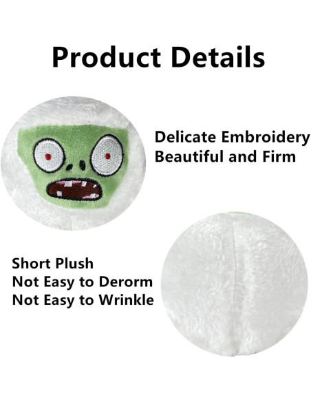 10 Peluches Zombies PVZ JHESAO 13-30 cm Suaves y Abrazables