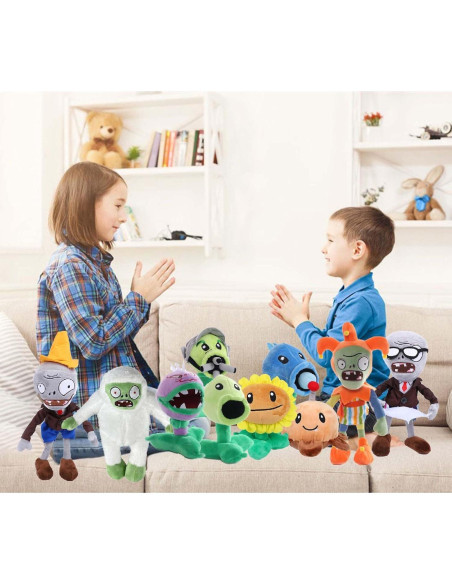 10 Peluches Zombies PVZ JHESAO 13-30 cm Suaves y Abrazables