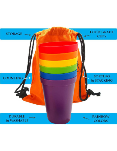 Juego de Tazas Apilables Skoolzy - Set de 6 Piezas Educativas