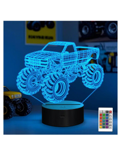 Lámpara Nocturna 3D Camión Monstruo YuanDian LED Multicolor