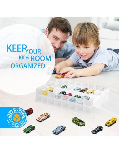 Estuche organizador de coches de juguete Bins & Things 24 compartimentos