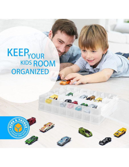 Estuche organizador de coches de juguete Bins & Things 24 compartimentos