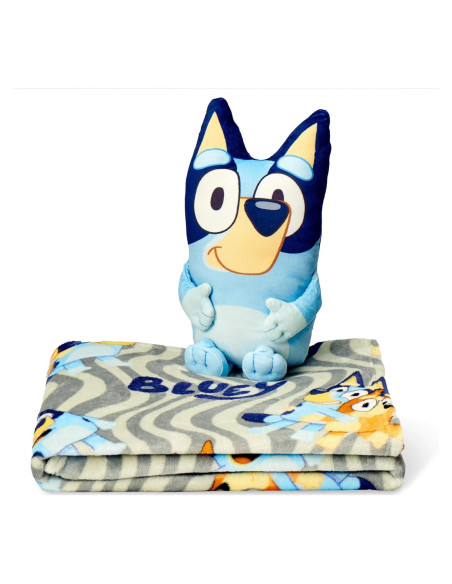 Conjunto Manta y Almohada Abrazo Bluey 127x152 cm Suave