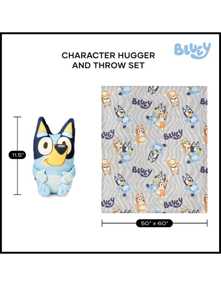 Conjunto Manta y Almohada Abrazo Bluey 127x152 cm Suave