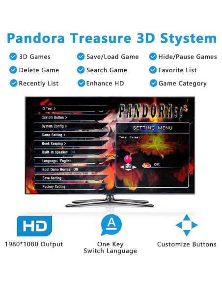 Consola de Juegos Arcade Popbuy 30000 Juegos 50S Full HD