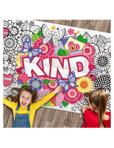 Mantel Grande para Colorear JellyPanda 180x60 cm Afirmaciones Positivas