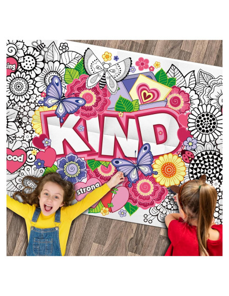 Mantel Grande para Colorear JellyPanda 180x60 cm Afirmaciones Positivas