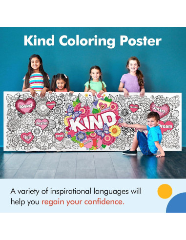 Mantel Grande para Colorear JellyPanda 180x60 cm Afirmaciones Positivas