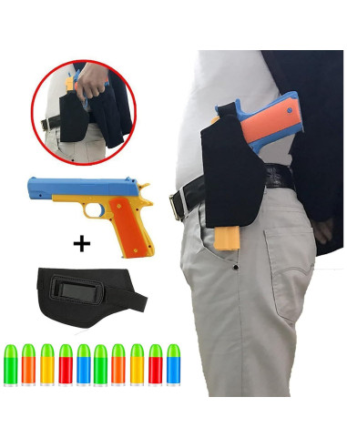 Pistola de Juguete Colt M1911 Azul con 10 Balas Suaves