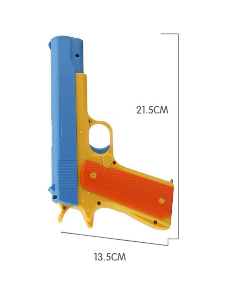 Pistola de Juguete Colt M1911 Azul con 10 Balas Suaves