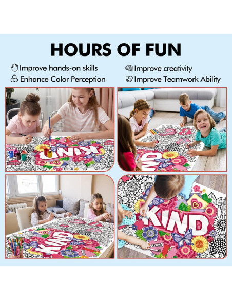 Mantel Grande para Colorear JellyPanda 180x60 cm Afirmaciones Positivas