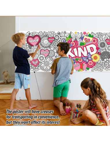 Mantel Grande para Colorear JellyPanda 180x60 cm Afirmaciones Positivas