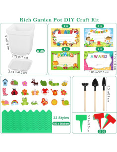 Kit de Manualidades de Jardín Elcoho 36 Macetas Plástico DIY 2