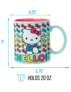 Taza de Cerámica Hello Kitty 590 ml Arcoíris Silver Buffalo 2