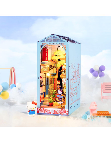 Kit Miniatura DIY Hello Kitty Plaza del Pueblo con LED