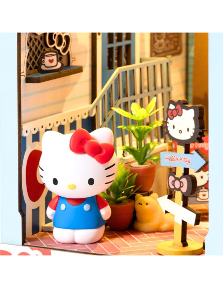 Kit Miniatura DIY Hello Kitty Plaza del Pueblo con LED
