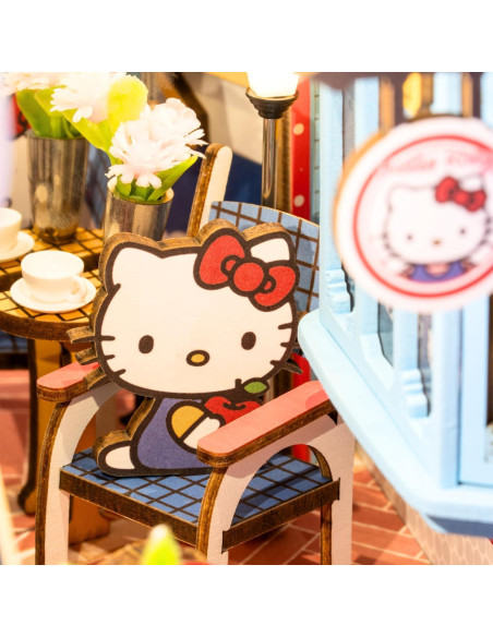 Kit Miniatura DIY Hello Kitty Plaza del Pueblo con LED