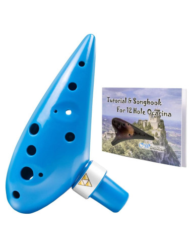 Ocarina de plástico azul 12 agujeros ZDPL-001-1