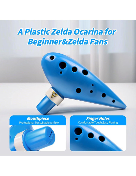 Ocarina de plástico azul 12 agujeros ZDPL-001-1