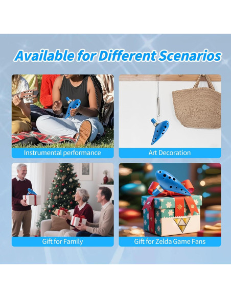 Ocarina de plástico azul 12 agujeros ZDPL-001-1