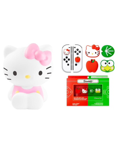 Squishy Hello Kitty Jumbo 15cm + Agarraderas Nintendo Switch