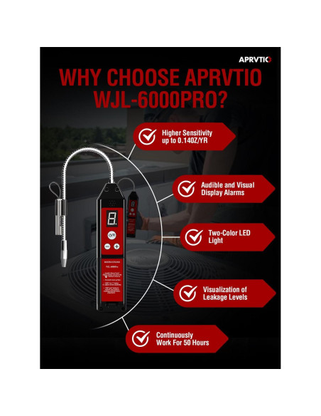 Detector de Fugas de Refrigerante Aprvtio WJL-6000PRO 220g