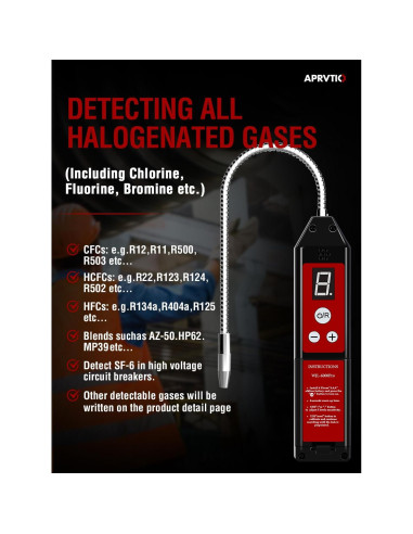 Detector de Fugas de Refrigerante Aprvtio WJL-6000PRO 220g