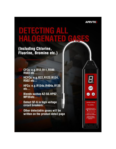 Detector de Fugas de Refrigerante Aprvtio WJL-6000PRO 220g