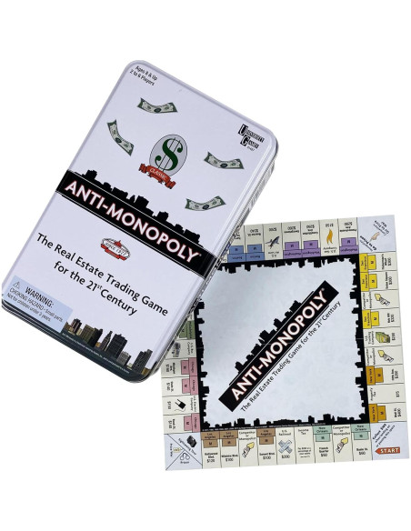Juego Anti-Monopolio en Lata de Viaje University Games 2-4 Jugadores