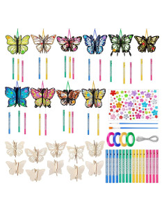 Kit de Campanas de Viento DIY GlikCeil - 128 Piezas Mariposa