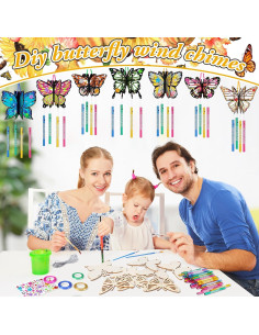 Kit de Campanas de Viento DIY GlikCeil - 128 Piezas Mariposa 2