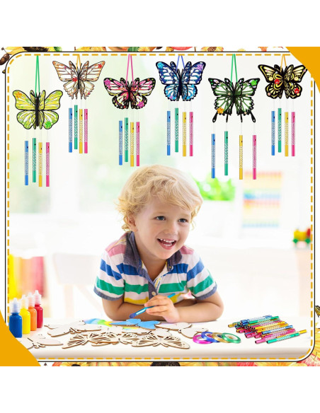 Kit de Campanas de Viento DIY GlikCeil - 128 Piezas Mariposa