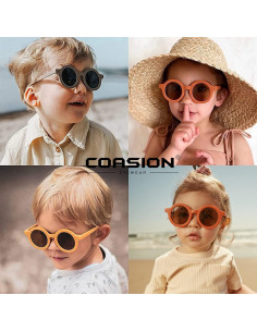 Gafas de sol redondas COASION UV400 para niños 2-10 años 2