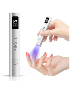 Lámpara UV Inalámbrica AIRSEE Mini para Uñas de Gel Plata