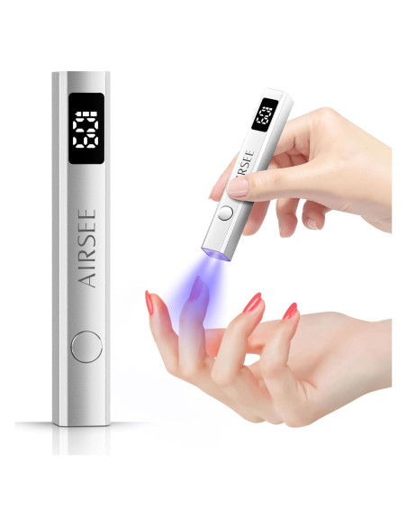 Lámpara UV Inalámbrica AIRSEE Mini para Uñas de Gel Plata