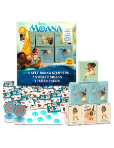 Cajas de Favor Moana para 20 Invitados - 20 Piezas con Stickers y Tatuajes