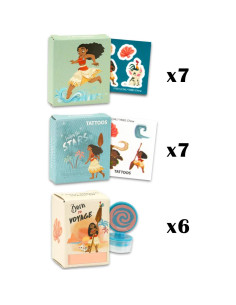 Cajas de Favor Moana para 20 Invitados - 20 Piezas con Stickers y Tatuajes 2