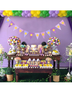 Banderín de Trona WAWOO para 1er Cumpleaños Sol Púrpura 2